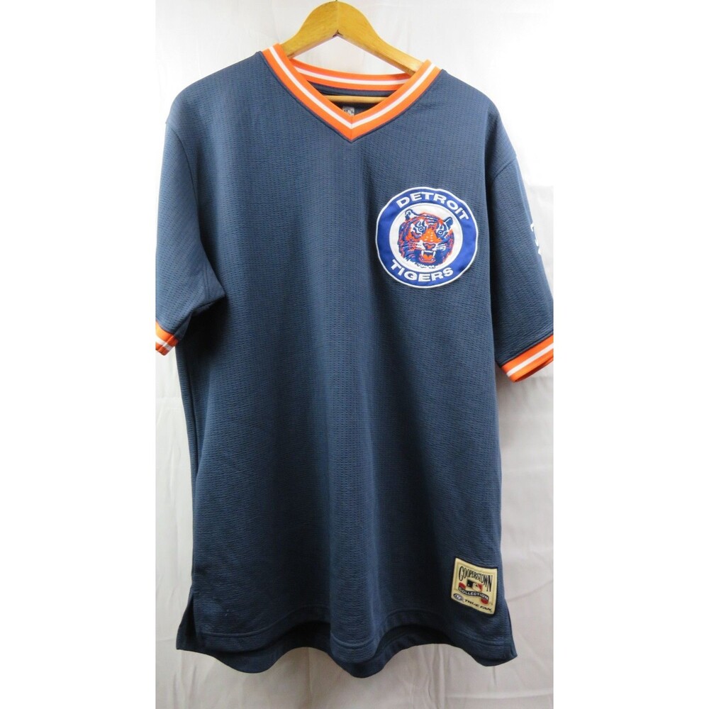 True Fan Detroit Tigers MLB Baseball Jersey XL Blue Orange White